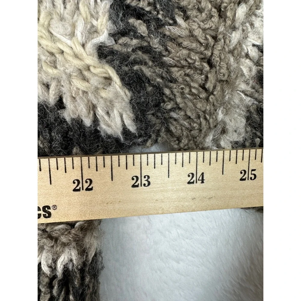 Free People Striped Sweater Womens Medium Grey Oversized Chunky Knit Pullover